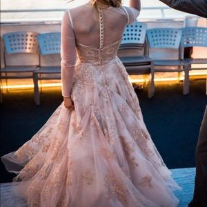 oleg cassini rose gold wedding dress